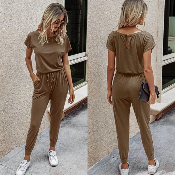 Black drawstring waist jumpsuit black - Picture 4 of 5